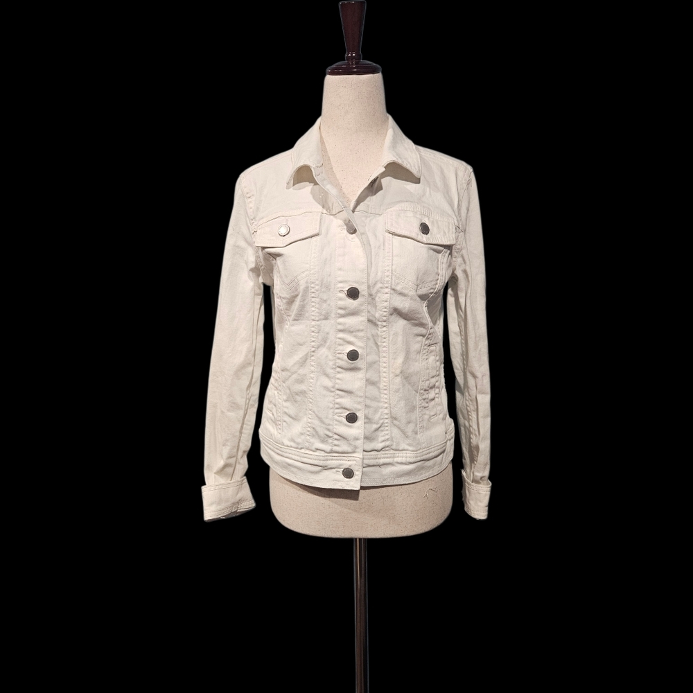 Universal Thread Cream Denim Jacket With Button F… - image 1